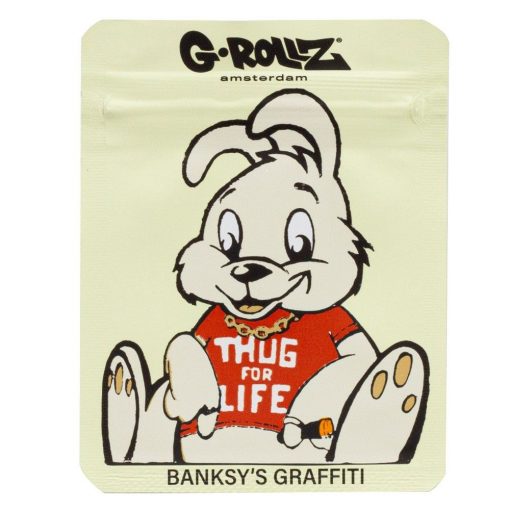 ZIP G-ROLLZ |Banksy's 'Thug for Life' Smellproof Bags - 10kom - 65x85mm