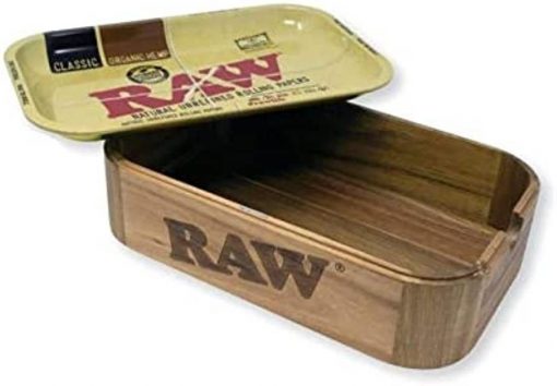 RAW WOODEN CACHE BOX WITH TRAY LID / MINI