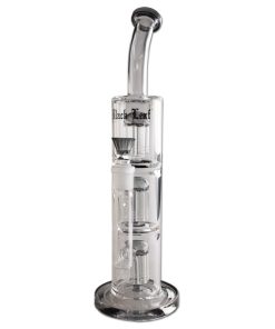 Black Leaf - 3x Percolator stakleni bong H:390mm O:27mm SG:19 Zla zla Black Leaf - 3x Percolator stakleni bong H:390mm O:27mm SG:19