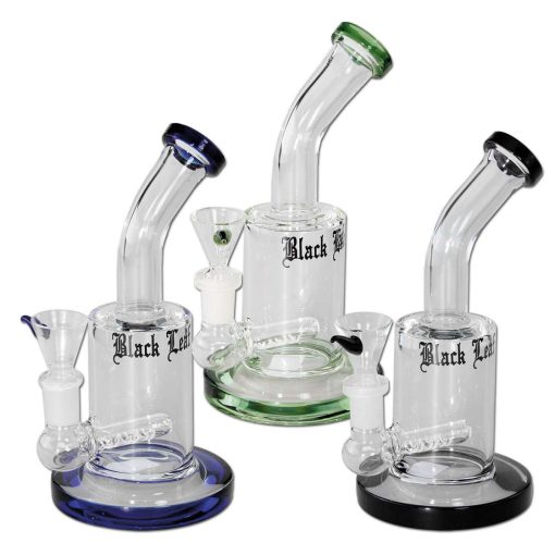 Black Leaf - mini stakleni bong sa slit difuzerom H:185mm